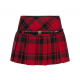 Jupe Tartan rouge collège courte ceinture noire Elisabetta Franchi GO06447E2 boutique tendance strasbourg vêtements 