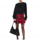 Jupe Tartan rouge collège courte ceinture noire Elisabetta Franchi GO06447E2 boutique tendance strasbourg vêtements 