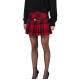 Jupe Tartan rouge collège courte ceinture noire Elisabetta Franchi GO06447E2 boutique tendance strasbourg vêtements 