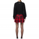 Jupe Tartan rouge collège courte ceinture noire Elisabetta Franchi GO06447E2 boutique tendance strasbourg vêtements 