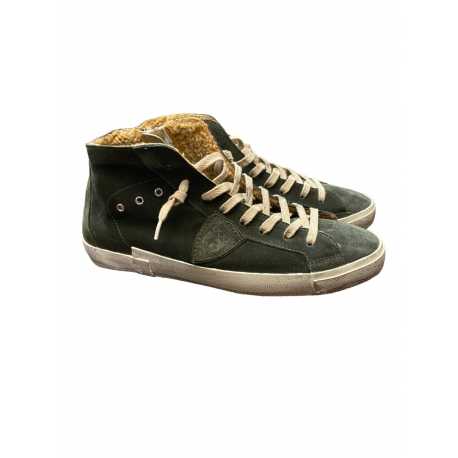 Baskets PRSX High daim vert Philippe Model Homme PRHU DF02 Boutique Strasbourg France Online Sneakers Men