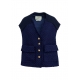 Veste sans manche Maille navy gros boutons Geologic Evening Blue EB29 Essentiel Antwerp Femme boutique strasbourg france