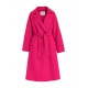 Manteau Fushia croisé ceinture Gimply FU34 Essentiel Antwerp Femme boutique strasbourg france alsace shop tendance mode 