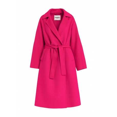 Manteau Fushia croisé ceinture Gimply FU34 Essentiel Antwerp Femme boutique strasbourg france alsace shop tendance mode 