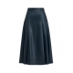 Jupe longue Navy plis faux cuir Geeuw Another Blue AB26 Essentiel Antwerp Femme boutique tendance shopping strasbourg 