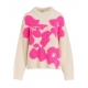 Pull Ecru Grosses Fleurs Fushia Garcon Merengue G1MR Essentiel Antwerp Femme boutique strasbourg france vêtements shop