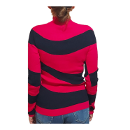 Pull col montant Rayé Vagues navy fushia Goose Evening Blue G1EB Essentiel Antwerp Femme