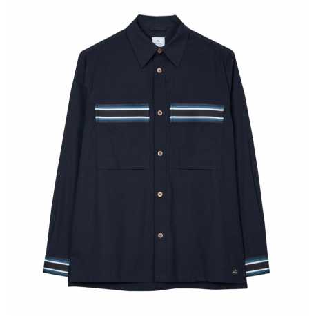 Sur Chemise Bleu Bandes Jersey Rayées M2R 172Z N21951 49 Paul Smith Homme