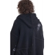 Gilet long Capuche Yack Noir Ajouré Torsades UK03 01