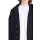 Gilet long Capuche Yack Noir Ajouré Torsades UK03 01