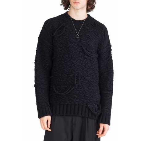 Pull Noir épais Alpaga poly UK91 01 Isabel Benenato Homme