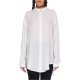 Chemise longue blanche Libélule brodée noir Soie DW41 02