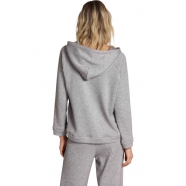 Sweat maille gris métalisé Hoodie JERT237 019