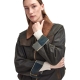 Blouson Waxé Beauly bi-color Archiv Olive Grand col velours Camel LWX1400 OL99