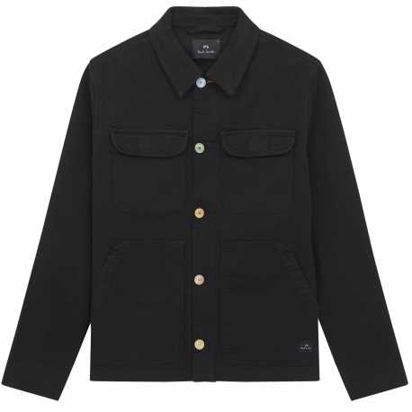 Veste Worker noir Coton Boutons Contrasté M2R 021ZC N21156 79 Paul Smith Homme Boutique Strasbourg FRance online Jacket