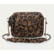 Sac Charly Leopard Vintage Brun Beige cuir rapé 3534