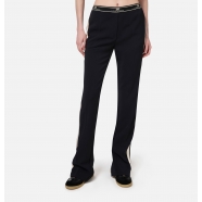 Pantalon noir large fluide bande écru côté Taille élastique Elisabetta franchi femme PA01047E2