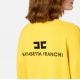 Pull Jaune long col montant oversize logo dos aline cachemire Elisabetta Franchi Femme MK65S C19 Boutique Strasbourg mode