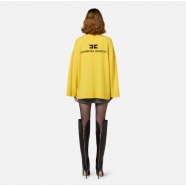 Pull Jaune long col montant oversize logo dos aline cachemire Elisabetta Franchi Femme MK65S C19 Boutique Strasbourg mode