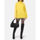 Pull Jaune long col montant oversize logo dos aline cachemire Elisabetta Franchi Femme MK65S C19 Boutique Strasbourg mode