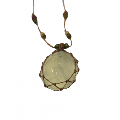 Collier Tibétain Stib Prehnite Vert Clair Rose Sharing Bijoux Strasbourg boutique online jewelery