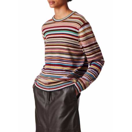 Pull col rond bayadère Cachemire W1R 486N N11052 92 Paul Smith Femme Boutique Strasbourg vêtement fashion mode