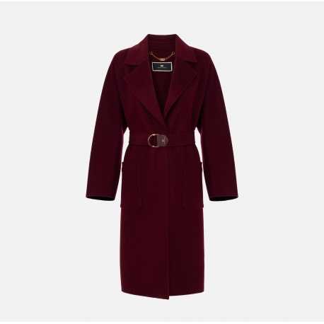 Manteau bordeaux double face Ceinture Elisabetta Franchi Femme CP54D CG3 Strasbourg Femme Algorithme la Loggia Shop online