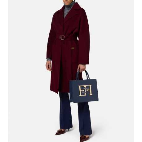 Manteau bordeaux double face Ceinture Elisabetta Franchi Femme CP54D CG3 Strasbourg Femme Algorithme la Loggia Shop online