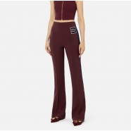 Pantalon tailleur large Bordeaux bandes navy Elisabetta Franchi Femme PA039 CN9 Strasbourg Shop online Boutique vêtement