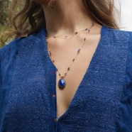 Collier Tibétain Stib Lapis Bleu vert Sharing Bijoux Boutique Strasbourg Jewelery online Concept store