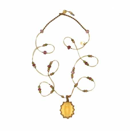 Collier Tibétain Stib Citrine Jaune Sharing Bijoux Boutique Strasbourg Jewelery online Concept store