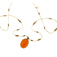 Collier Tibétain Stib Onyx Orange Sharing Bijoux Boutique Strasbourg Jewelery online Concept store