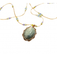 Collier Tibétain Stib Labradorite Green Sharing