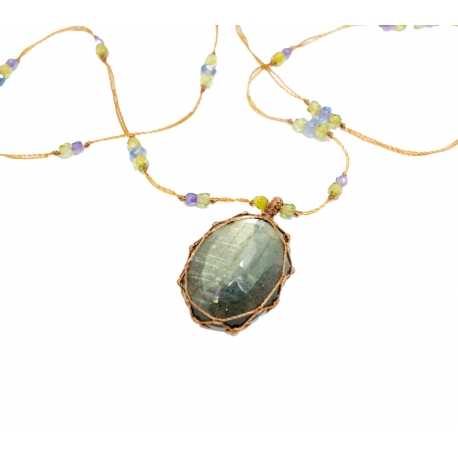 CCollier Tibétain Stib Labradorite Green Sharing Bijoux Boutique Strasbourg Jewelery online Concept store