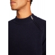 Pull col zip épaule Cachemire recyclé Tiam Navy 622 422 8640 Montagut Homme Strasbourg Boutique Online Mode Vêtements