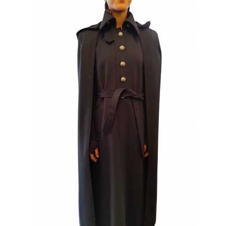 Manteau cape gros Boutons officier noir Isabel Benenato femme DW82 01 Strasbourg France mode vêtement boutique online 