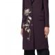 Manteau droit Prune Broderie fleurs sable W1R 271CA N02492 59 Paul Smith Femme Boutique Strasbourg vêtement coat woman