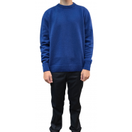 Pull col rond Laine Mérinos sup Bleu roi Thomas 622 429 8643 Montagut Homme