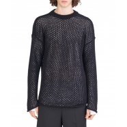 Pull filet épais Noir mohair UK911 01 Isabel Benenato homme femme