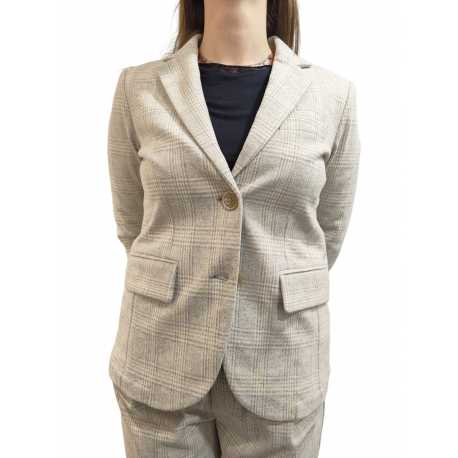 Veste Prince de Galle Ecru Gris souple Helena liseré métal JERT212 019 Mason's Femme Boutique Strasbourg jacket vêtement