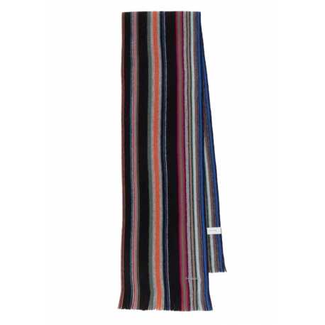 Echarpe Rayée Multico Noire M1A 151F N145 79 Paul Smith Homme boutique Strasbourg scarf femme 