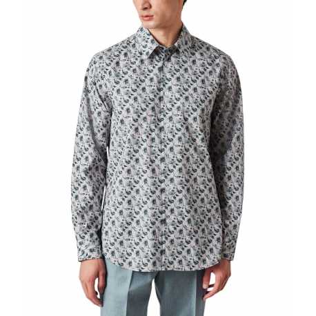 Chemise blanc fleurs feuilles vert M1R 123Z N02519 03 Paul Smith Homme Boutique Strasbourg Online Vêtements Mode 