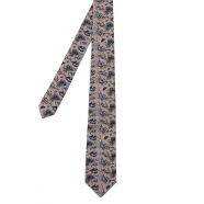 Cravate taupe fleurs bleu M1A 0TIE N02519 55 Paul Smith Homme