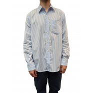 Chemise rayée blanc bleu gorge chevron M1R 045Z N02404 40 Paul Smith Homme Alsace Strasbourg Boutique Online 