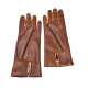 Gants en cuir noisette avec inter doigts bayadère W1A 461E AG931 62 Paul Smith Gloves Femme chez Algorithme La Loggia