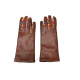 Gants en cuir noisette avec inter doigts bayadère W1A 461E AG931 62 Paul Smith Gloves Femme chez Algorithme La Loggia