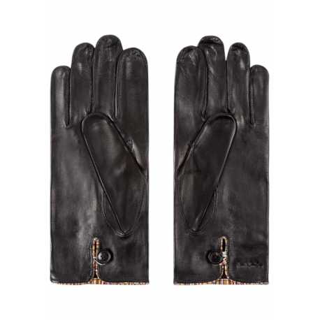 Gants cuir Noir bord baya poignets M1A 028D AG21 79 Paul Smith Homme gloves man strasbourg boutique shop online