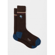 Chaussettes choco Fleur Rose brodée Bleue M1A 380NE N291 66 Paul Smith Homme Boutique Strasbourg Socks shop online