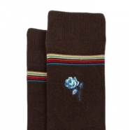 Chaussettes choco Fleur Rose brodée Bleue M1A 380NE N291 66 Paul Smith Homme Boutique Strasbourg Socks shop online