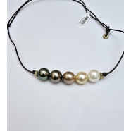 Collier Perlita 5 Perles Ombre avec rondelles de bronze TFW2461 Catherine Michiels Boutique Strasbourg jewelery